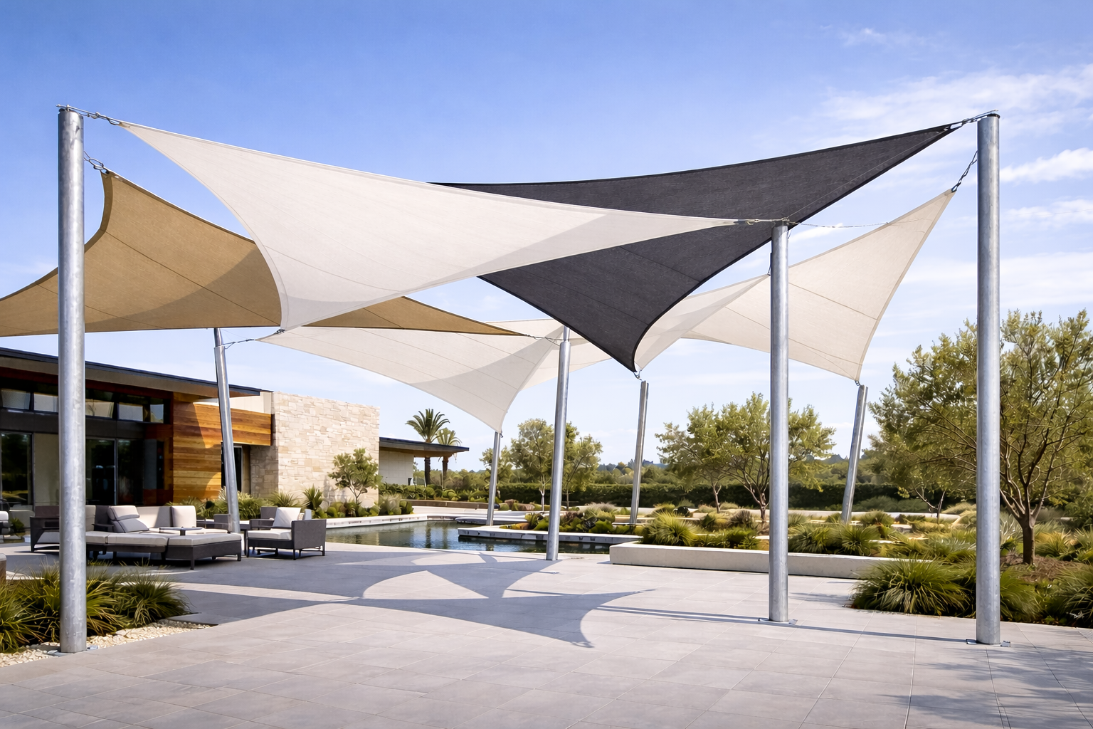 shade sailes and poles